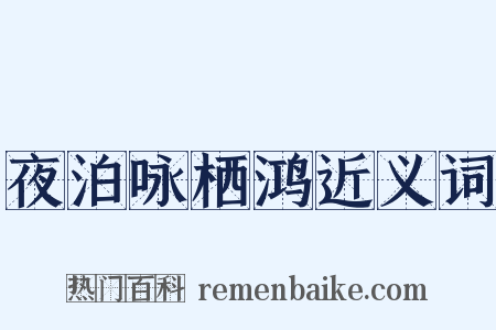 夜泊咏栖鸿近义词是什么意思的图片